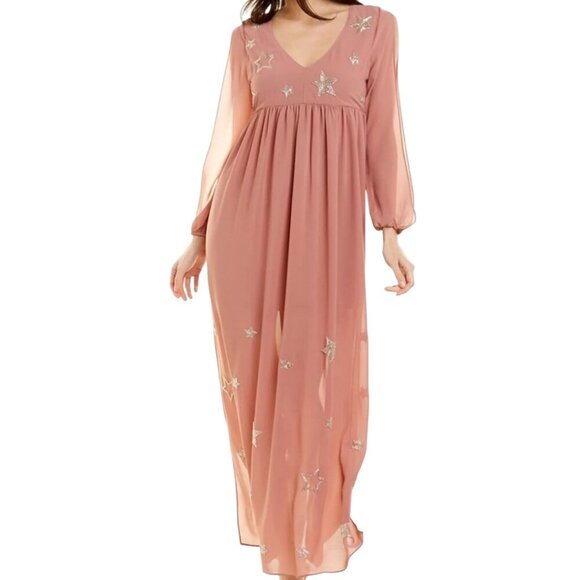 Chaser Beaded Star Long Sleeve Maxi Dress Size Small - Picture 1 of 11